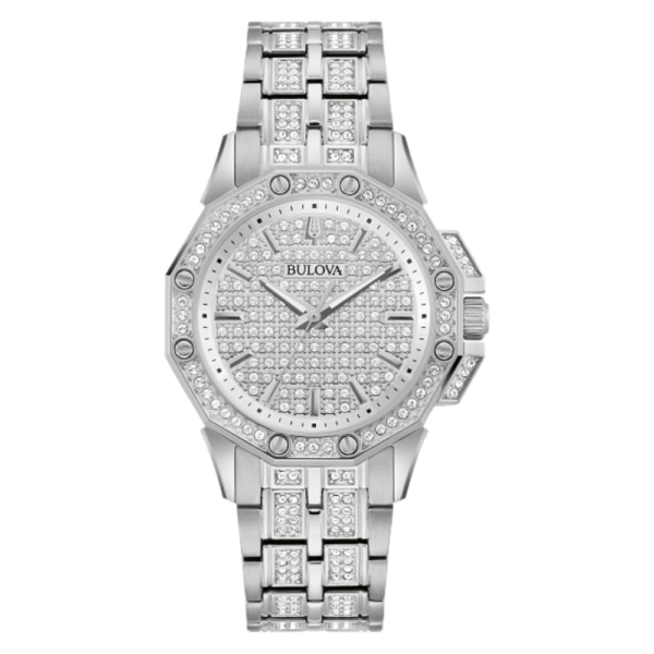 96L305 Bulova Octava Quartz Crystal Silver Dial Ladies Watch