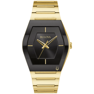 Bulova 97A164 Quartz Black Dial Gold-Tone Men's Watch
