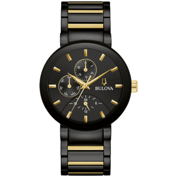 98C149 Bulova Futuro Round Black Dial Two-Tone Men's Watch