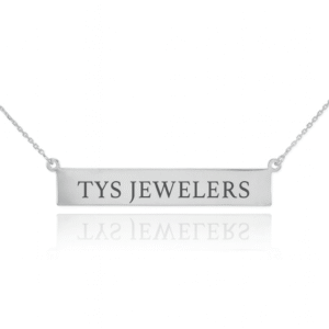 Sterling Silver Engravable Name Bar Necklace