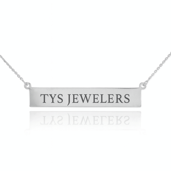 Sterling Silver Engravable Name Bar Necklace