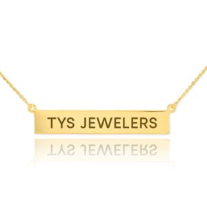14k Gold Engravable Name Bar Necklace (Available In Yellow/Rose/White Gold)