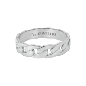 .925 Sterling Silver Cuban Link Chain Ring (5.5mm)