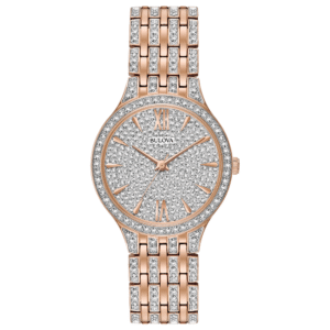 98L235 Bulova Crystal Rose Gold Stainless Steel Women's Watch