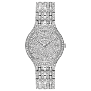 Bulova 96L243 Crystal Silver Dial Stainless Steel Ladies Watch