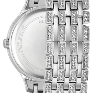 Bulova 96L243 Crystal Silver Dial Stainless Steel Ladies Watch