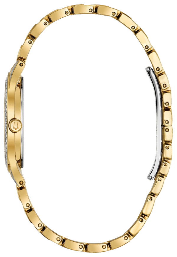 Bulova 98L263 Phantom Gold Silver Dial Crystal Ladies Watch