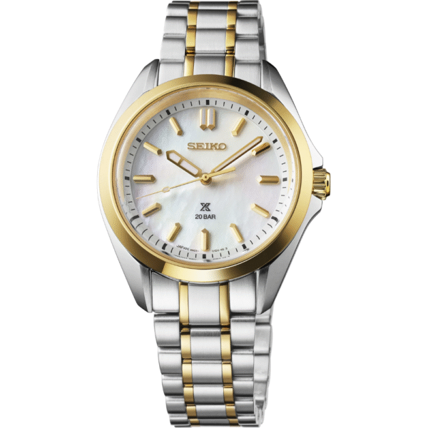 Seiko SUR608 Essentials MOP Dial Two-Tone Women's Watch