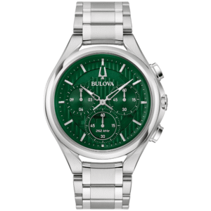 96A297 Bulova Curv Chronograph Quartz Green Dial Men's Watch
