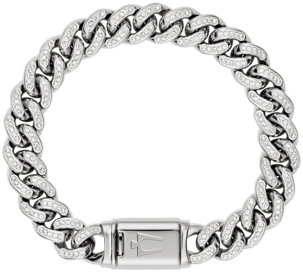 96K114 Bulova Bracelet Crystal Silver-Tone Dial Men's Watch - Image 4