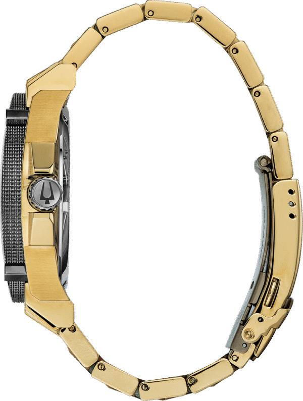 98D156 Bulova Precisionist Gold Tone Black Dial Men's Watch - Image 2