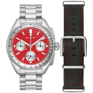 96K115 Bulova Lunar Pilot Chronograph Red Dial Quartz Men's Watch