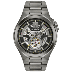 98A179 Bulova Maquina Black Dial Stainless Steel Men's Watch