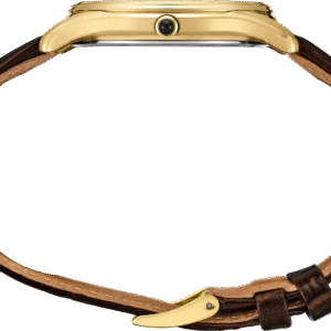 SRK050 Seiko Quartz White Dial Brown Leather Gold Men's Watch