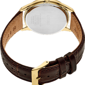 SRK050 Seiko Quartz White Dial Brown Leather Gold Men's Watch